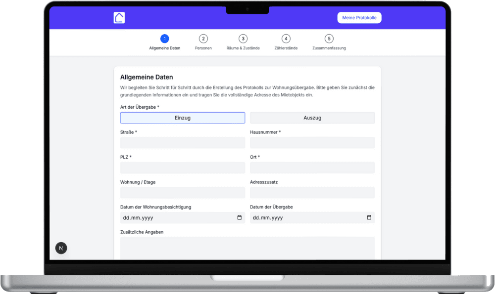 Digitales Wohnungsübergabeprotokoll
